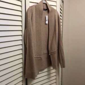 Beige sweater with zipper detail